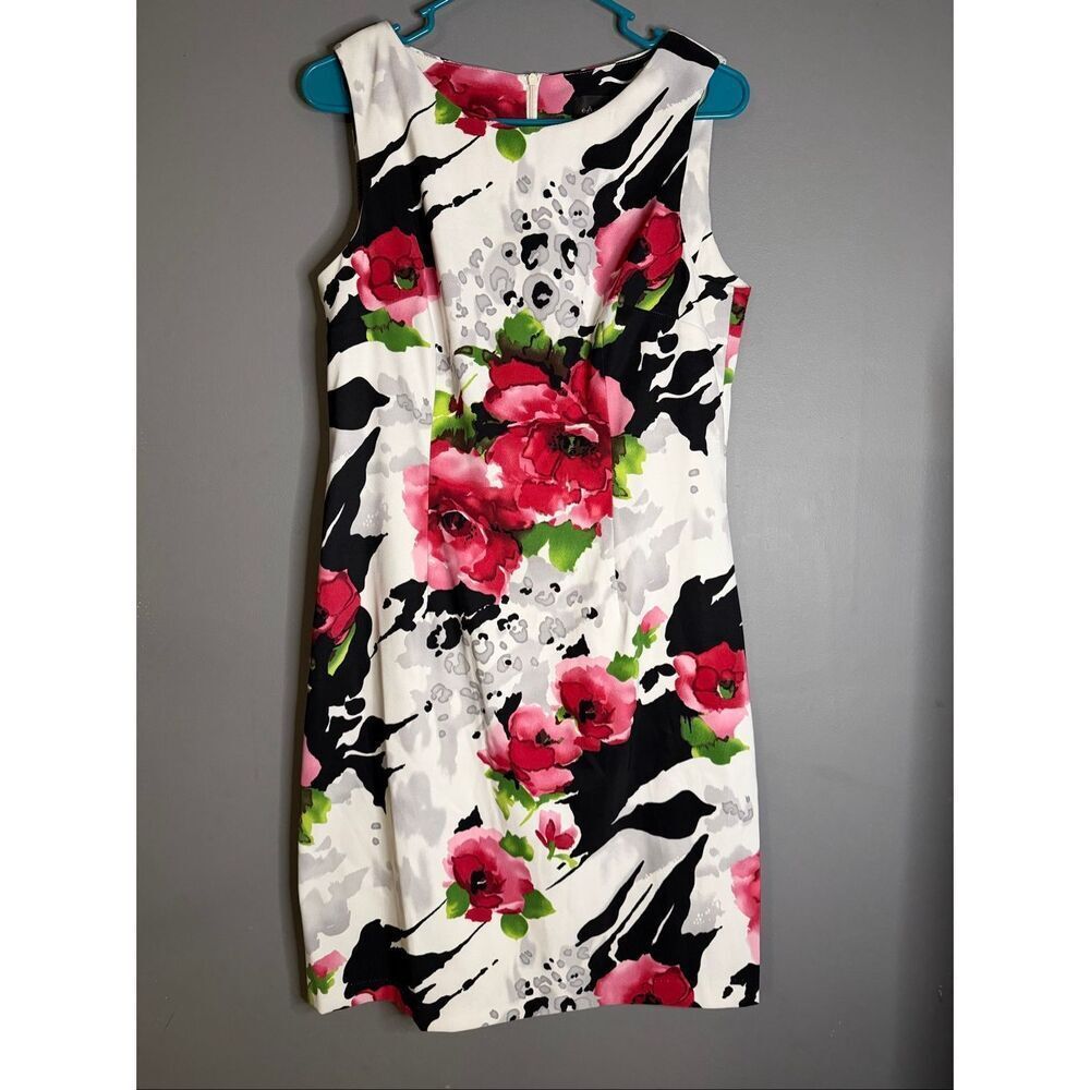 Connected Apparel Sleeveless Boat Neck White Business Sexy Dress Size 10
